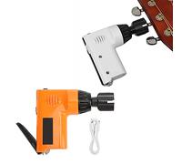 Universal Guitar String Winder, Multifunction Light Bridge Pin Remover Speed Peg Puller for Bass Banjo Mandolin Ukulele 2.7 to 4.3v (Orange)