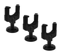 Universal Guitar Wall Hooks, 3Pcs Black Plastic U-Shape Mounting Brackets with Soft Covering, EVA Protection for Ukulele Bass, 4 Screws for Sturdiness, Space-Saving Design