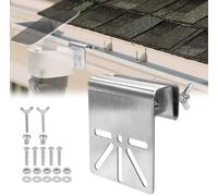 Universal Gutter Mount for Security Cameras, Durable Stainless Steel Surveillance Camera Mount No Drill Monitor Mounting Bracket with Screws Nuts & Washers