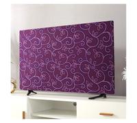 Universal Hanging TV Dust Cover for 43 50 55 65 Inch Screens, Soft Fabric Anti-Dust Protector for Household LCD LED Flat Screen Televisions, Wall Mounted Accessory(Purple printed,45 inches)
