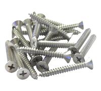 Universal Hardware 5.5mm x 25mm Self Tapping Screws, Multi-Purpose, 316 Marine Grade Stainless Steel, Phillips Flathead, Pack of 20