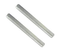 Universal Hardware 8mm x 90mm Door Handle Spindle Bar, Pack of 2 - Plain Square Solid Steel Replacement Spindle with Silver Zinc Finish for UPVC, Wooden & Composite Door Handles and Window Handles