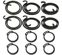 Universal Hardware Door Handle Spring Assortment Kit Replacement Springs with 6 Circlips - 2 T, 2.25T, 2.5T - 2 Each