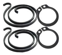 Universal Hardware Door Handle Spring & Circlip Repair Kit, Pack of 2 Sets - 2 Turn 2mm Metal Coil Springs with Matching Circlips for Lever Handles, UPVC, Composite & Internal Door Repair