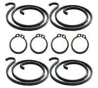 Universal Hardware Door Handle Spring & Circlip Repair Kit, Pack of 4 Sets - 2 Turn 2mm Metal Coil Springs with Matching Circlips for Lever Handles, UPVC, Composite & Internal Door Repair