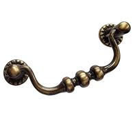 Universal Hardware Vintage Brass Drawer Handle Solid Cabinet Drop Swan Neck Handles Old Brass (Aged Brass 470)