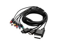 Universal HD Component Cable - Compatible With Xbox 360 / PS2 PS3 Wii U 5-in-1 Video Game AV Cord Model: CC-5IN1-BK-1.8M