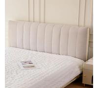 Universal Headboard Cover Soft Stretchable Cotton Dust-Proof Protector Washable Decorative board Case for Bedroom (Beige 220cm x 60cm)