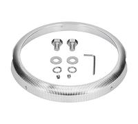 Universal Headlight Mounting Ring, CNC Aluminum Alloy LED Headlamp Mount Bracket for Motorcycle, Rust - Proof Lightweight Fixture with Standard 195mm Outer Diameter for All (Silver)