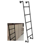 Universal Heavy-Du Wall-Mounted Metal Step Ladder - Space-Saving 4ft to 8ft Access for Basement, Window Wells, Egress, Loft, Bunk Bed, Fire Escape (110in)