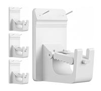 Universal Heavy Duty Curtain Rod Brackets, No Drill Curtain Rod Brackets with Adhesive & Invisible Nail, 30+LB Load Curtain Rod Holders, Damage Free Curtain Rod Hooks for Wall, Bathroom, Kitchen 4PC