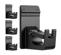 Universal Heavy Duty Curtain Rod Brackets, No Drill Curtain Rod Brackets with Adhesive & Invisible Nail, 30+LB Load Curtain Rod Holders, Damage Free Curtain Rod Hooks for Wall, Bathroom, Kitchen 4PC