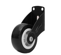 Universal Heavy-Duty Fur Caster Wheels - Soft Rubber Silent Trolley Casters (Black 1PC) for Smooth Mobility and Durability in Furniture and Equipment