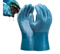 Universal Heavy-Duty Nitrile Gloves: Combining full-dip nitrile for oil resistance and a soft cotton liner, these heavy duty rubber gloves include extended cuffs for forearm safety. They deliver high-