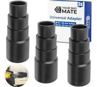 Universal Hoover Adapter, 3 Pieces, Black, Compatible with Bosch, Makita, Kärcher, etc., 4-Stage with Ø 41-26 mm Outside, Ø 35-22 mm Inside, Reducer Hose Adapter, Hoover Adapter