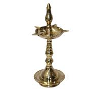 Universal Hub Indian Brass Oil Lamp Aarti Diya Kerala Samai Religious Pooja Items Traditional Engraved Oil Lamp Diwali Pooja Samagri Hindu Temple Decor Navratri Diya Spiritual Gifts