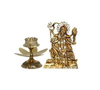 Universal Hub® Kali Ma Statue Indian Goddess Pooja Samagri Kali Goddess Idol Statue Collectable Decorative Ornament Kali Maa Metal Statue For Car, Table Décor Pooja Item Religious Gift