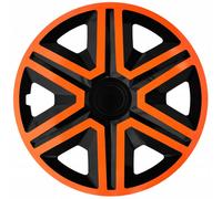 14" Wheel Covers Hubcaps Universal Set 4 PCS ABS Shockproof Durable Solid Orange