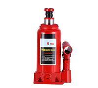 Universal Hydraulic Bottle Jack, 6 Ton Capacity, Metal Construction with Cross Grooves, Vertical Lifting Stand for Compact Chassis, Saloon Cars, Garage Use