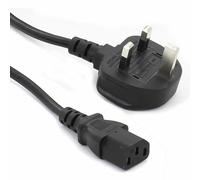 Universal IEC C13 Mains Power Cable 1 Metre, BS1363 UK 3 Pin Plug 5A Fused | Power Cord Lead for PC, TV, Monitor, Audio - Black