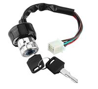 Universal Ignition Starter Switch, 6 Wire in 9 Pin Plug Ignition Switch Replacement 3 Position 2 Keys for Car Motorcycle Quad Bike Buggies Go Kart
