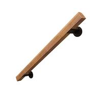 Universal Indoor Outdoor Stair il Non-Slip Wooden Stair Railing Kit Includes 2 Fixed Iron Brackets Perfect for Loft and Interior Balustrades.