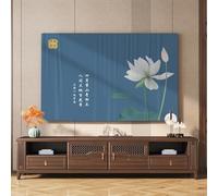 Universal Indoor TV Cover Modern Simple Dustproof Protector for 32-80 Inch Soft Polyester Fabric Decorative Cover for Living Room, Bedroom, Home Theater Monitors-flower1||37-39inch