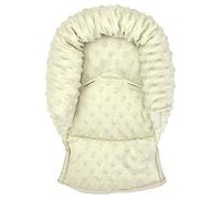 Universal Infant Baby Toddler car seat, Stroller Head Support Pillow - Soft Minky/Fleece (Cream)