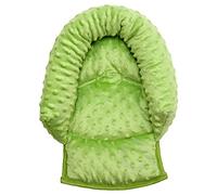 UNIVERSAL Infant Baby Toddler car seat , stroller head support pillow - Soft MINKY (green)