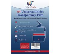 Universal Inkjet Transparency Film A4 Clear OHP Sheets Ink Jet Printer Acetate Film Overhead Projector Film Tracing Graphic Design Transparency Paper Printable Sheets Fast Dry 120 Micron (10 Sheets)