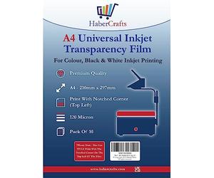 Universal Inkjet Transparency Film A4 Clear OHP Sheets Ink Jet Printer Acetate Film Overhead Projector Film Tracing Graphic Design Transparency Paper Printable Sheets Fast Dry 120 Micron (100 Sheets)