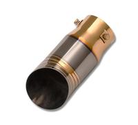 Universal Inlet 68mm Exhaust Muffler Pipe Stainless Steel Chrome Brunt Blue Car Tail Throat Trim Rear Accessories Exhaust Tip Tail Pipe(Gold black)