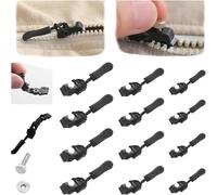 Universal Instant Zipper Repair Replacement Kit, Mini Adjustable Zipper Restorer, Non-Slip Metal Instant Zipper Fix, for Coats, Jacket, Luggage, Zippers Fasteners (12pcs)