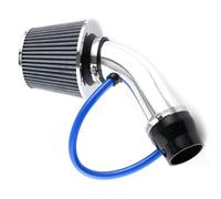 Universal Intake Kit With Filter 3inch Duct Pipe Kits With 63mm To 76mm Rubber Cold Hose High Power Induction Turbo Tube Air Intake(Silver)