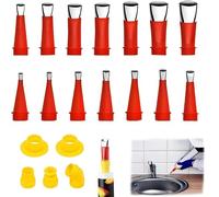 Universal Integrated Rubber Nozzle Tool Kit, 2024 New Various Sizes Cartridge Tips Transparent Silicone Nozzles, Silicone Pointed Cartridge Tips (19PCS)