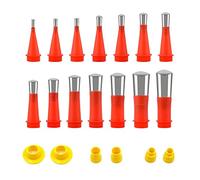 Universal Integrated Rubber Nozzle Tool Kit, 2024 Various Sizes Cartridge Tips, Transparent Silicone Nozzles, 20 Pieces Stainless Steel Sealing Nozzle, Silicone Tip Cartridge Tips (Pack of 20)