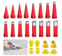 Universal Integrated Rubber Nozzle Tool Kit, 24Pcs Reusable Stainless Steel Caulking Nozzle Set with Connection Base, Stainless Caulking Nozzle Tips for Kitchen Bathroom Brick Joint