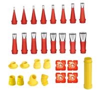 Universal Integrated Rubber Nozzle Tool Kit, A Set of Single-Piece Stainless Steel Nozzles, Various Sizes Cartridge Tips Transparent Silicone Nozzles, Stainless Steel Sealing Nozzle Silicone Tips (27