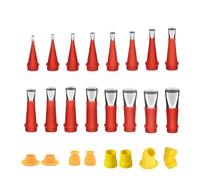 Universal Integrated Rubber Nozzle Tool Kit, A Set of Single-Piece Stainless Steel Nozzles, Various Sizes Cartridge Tips Transparent Silicone Nozzles, Stainless Steel Sealing Nozzle Silicone Tips (24