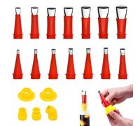 Universal Integrated Rubber Nozzle Tool Kit, A Set of Single-Piece Stainless Steel Nozzles, Various Sizes Cartridge Tips Transparent Silicone Nozzles, Stainless Steel Sealing Nozzle Silicone Tips (19