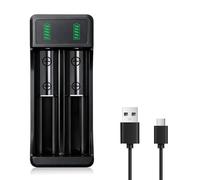 Universal Intelligent Battery Charger for 3.7V Lithium ion Rechargeable Batteries 26650 22650 18650 18490 18350 17670 17500 16340 (RCR123) 14500 and 1.2V Ni-MH Ni-CD Rechargeable AA AAA C Batteries