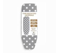 Universal Ironing Board Cover, 100% Cotton, Double Padded, 132 x 46 cm, Maxi Heat Resistance, Elastic and Laces, Breathable, Fitted Ironing Board Cover