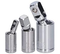 Universal Joint Socket Adapter Set Heavy Duty Chrome Vanadium Steel 3PCS 1/2 3/8 1/4 Swivel Ratchet Wrench Conversion Tool for Home Repair and Automotive Maintenance
