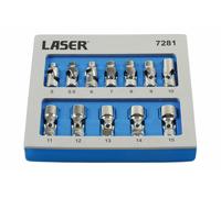 Universal Joint Socket Set 1/4"D 12pc | 7281 Laser New