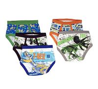 Universal Jurassic World Boys' 100% Cotton Briefs Multipack with T-rex, Raptor & Triceratops Prints in Sizes 2/3t, 4t, 4, 6 and 8, 5-Pack, 8