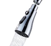 Universal Kitchen Faucet Head Sink Aerator Faucet Replacement Parts Pull Down Faucet Sprayer Head Big Angle Rotatable Anti -Splash Faucet Extender for Regular Faucet and Pull Down Faucet with Adapter