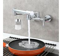 Universal Kitchen Faucet Wall-Mounted Pu Sink Mixer Foldable & Swivel Design Black Dual-Mode Water Tap for Kitchen Sinks Modern & Stylish (Dual Mode)