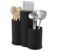 Universal Kitchen Knife Holder Block Without Knives 3 in 1 Detachable Round Plastic Knives and Utensil Stand with Scissors Slot Space Saving Knife Storage Block for Countertop