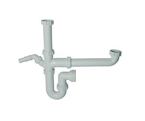 Universal Kitchen Sink Waste Trap for 1.5 Bowl Includes 40mm Trap with Appliance Outlet Adjustable Telescopic Height Pipe