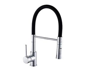 Universal Kitchen Tap with 360° Rotation Black Flexibility Spray Head Chrome Sink Mixer Deck Mounted Single Lever Retro Design for Modern Cozinha